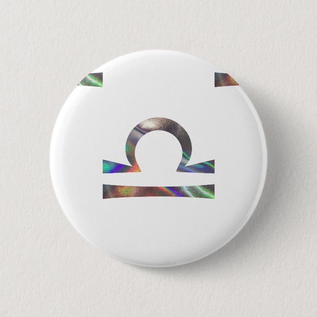 hologram Libra Pinback Button (Front)