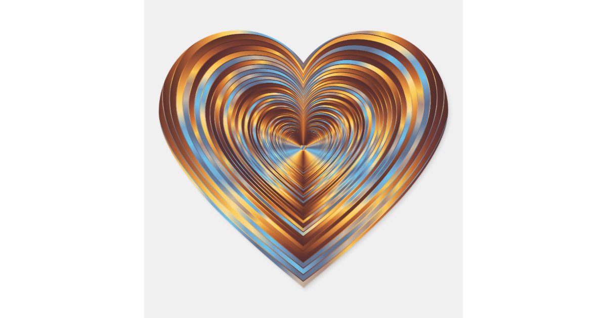 Hologram look heart stickers | Zazzle