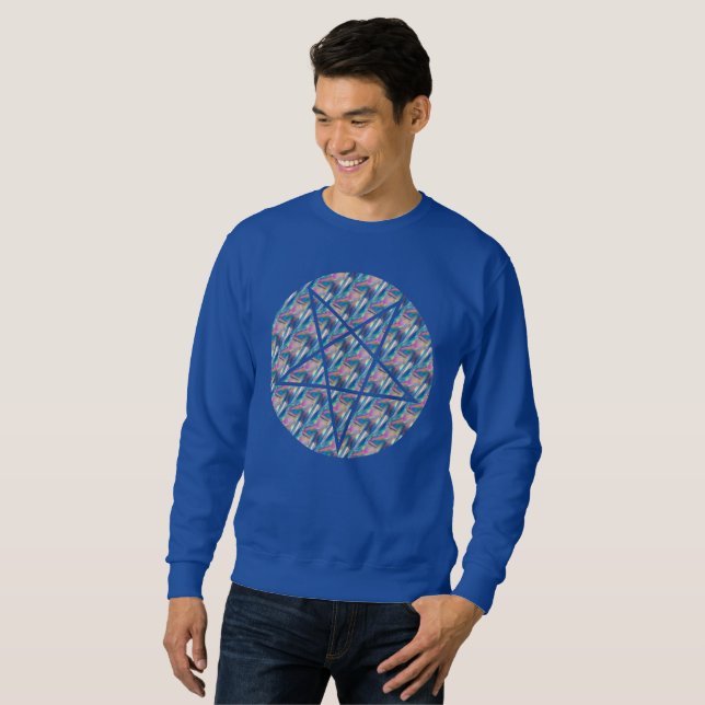 hologram pentagram mens sweatshirt (Front Full)