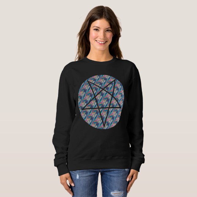hologram pentagram womens sweatshirt (Front Full)