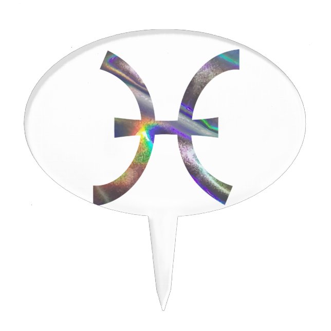 hologram Pisces Cake Topper (Front)