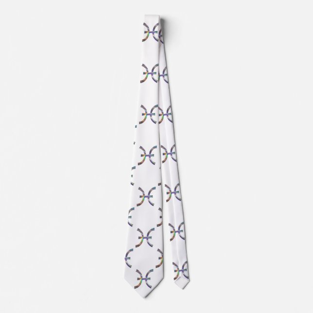 hologram pisces menswear mens neck tie necktie (Front)