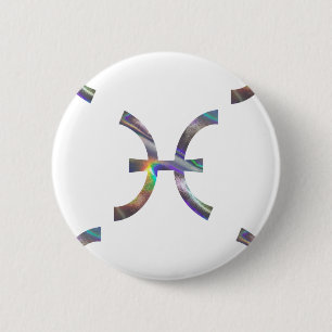 hologram Pisces Pinback Button