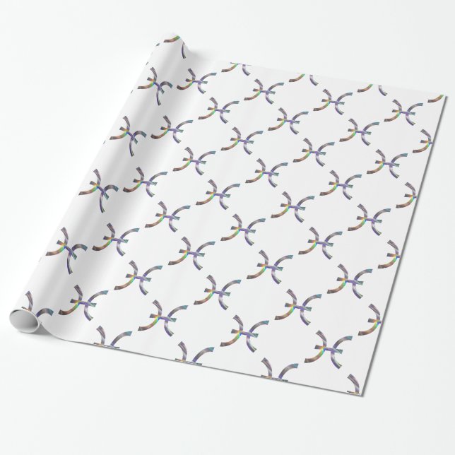 hologram Pisces Wrapping Paper (Unrolled)