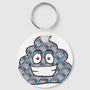 hologram poop emoji keychain