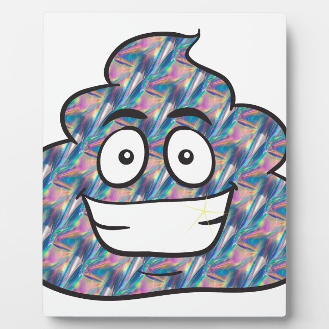 hologram poop emoji plaque (Front)
