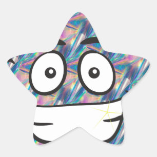 hologram poop emoji star sticker