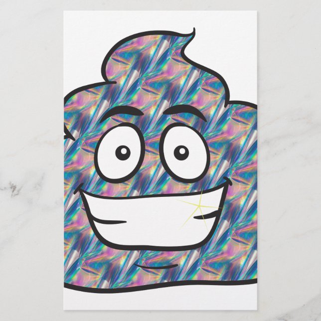 hologram poop emoji stationery (Front)