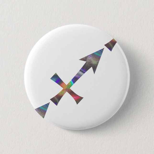 hologram Sagittarius Pinback Button (Front)