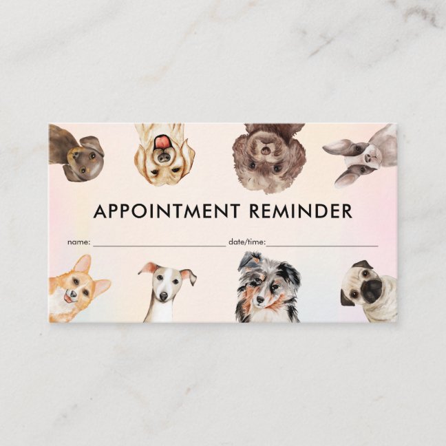 Hologram Small Dog Grooming Appointment Reminder Business Card