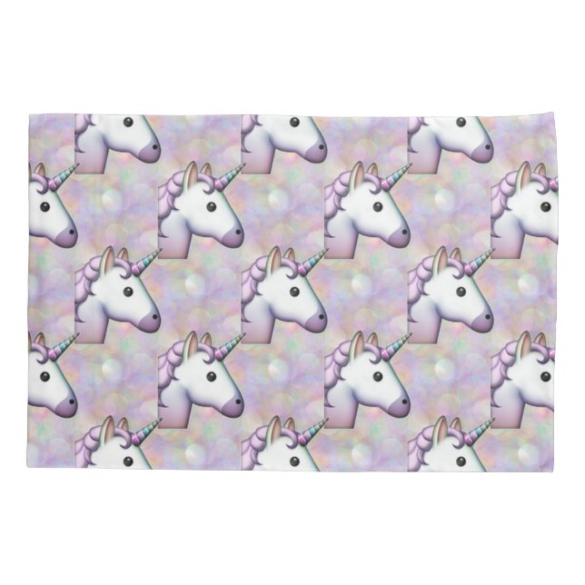 hologram unicorn emoji bedroom pillow case (Back)