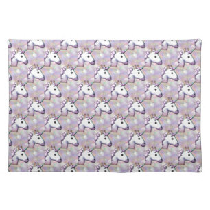 hologram unicorn emoji cloth placemat