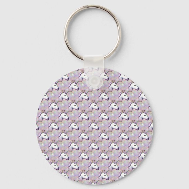 hologram unicorn emoji keychain (Front)