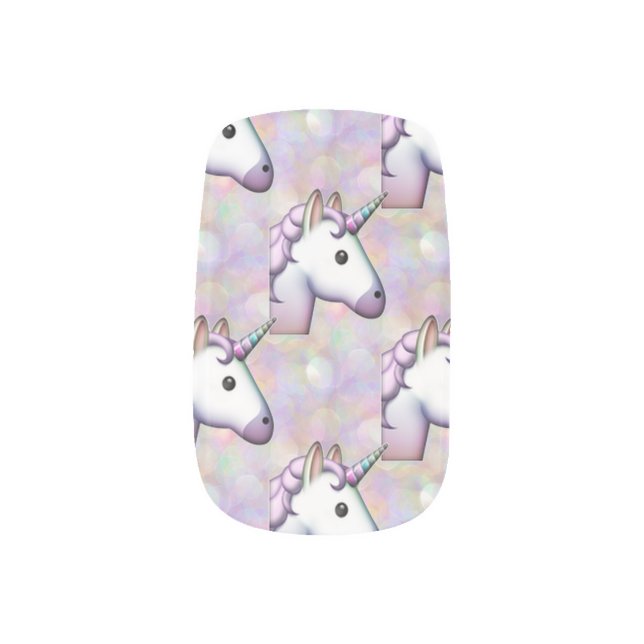 hologram unicorn emoji nail wraps decals stickers (Right Thumb)