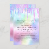 Hologram Unicorn Mermaid 16th 15th Pastel Invitation (Front/Back)