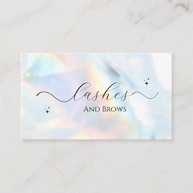 HOLOGRAPGHIC FOIL PASTEL COLOR RETRO TRENDY BUSINESS CARD (Front)