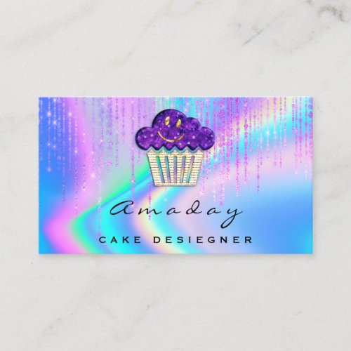 Holograph Bakery Home Made Cakes Smile Muffin Business Card
