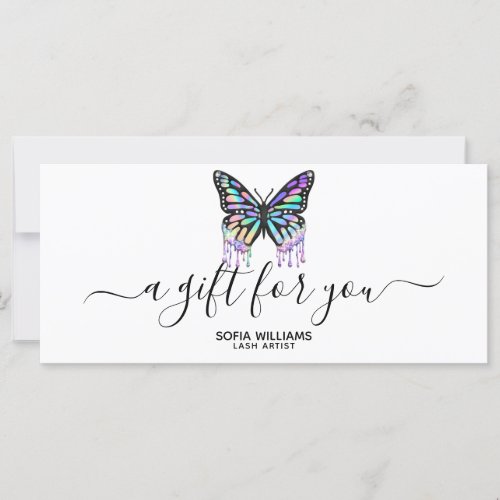 Holograph Butterfly Certificate Gift Card Add Logo