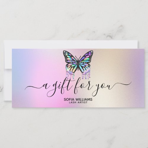 Holograph Butterfly Certificate Gift Card Add Logo