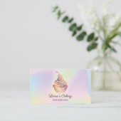 Holograph Cakes & Sweets Cupcake Home Bakery Business Card (Standing Front)