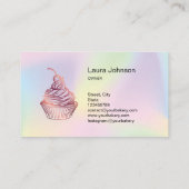 Holograph Cakes & Sweets Cupcake Home Bakery Business Card (Back)