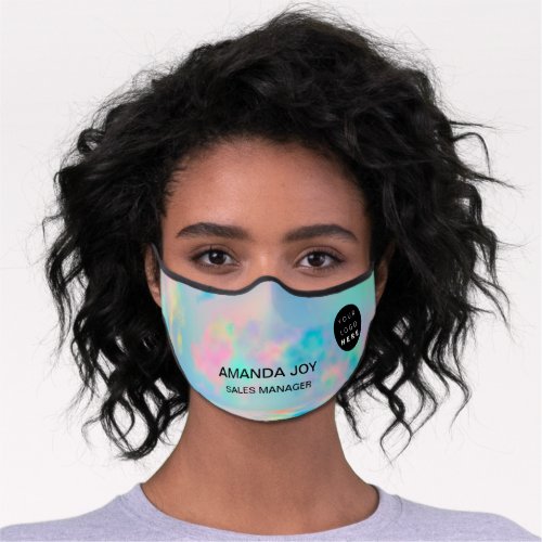 Holograph Colors To Heal Name Logo Initials Premium Face Mask