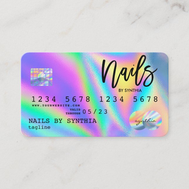 Holograph  Credit Card Nail Tech (Front)