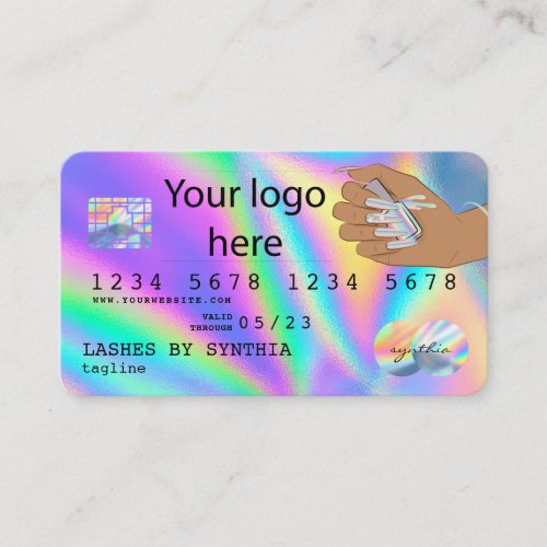 Holograph  Credit Card Nail Tech add logo