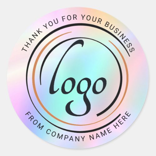 Holograph Custom Logo Name Web Gold Thank You Clas Classic Round Sticker