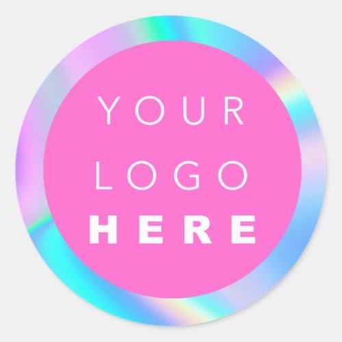 Holograph Custom Logo Simply Modern Abstract Classic Round Sticker