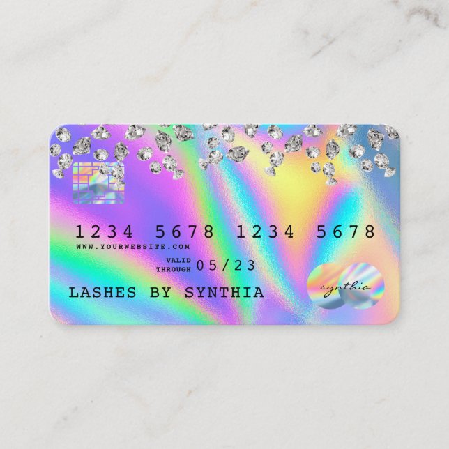 Holograph Diamonds Modern Credit Card Style (Front)