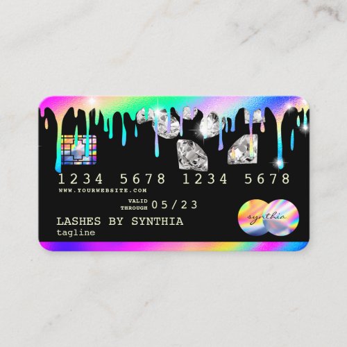 Holograph  Drips Diamonds Modern Credit Card