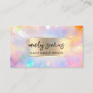 Holograph Framed Logo QR Code Shop Makeup Business Card