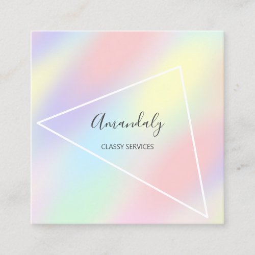 Holograph Geometry Unicorn Abstract Professional Square Business Card