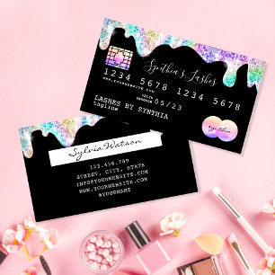 Holograph glitter disco Modern Credit Card name