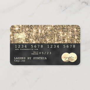 Holograph gold glitter Modern Credit Card