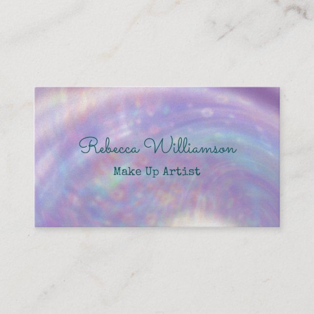 Holograph Iridescent Purple Pastel Swirl Business Card (Front)