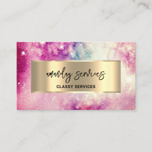 Holograph Logo QR Code Shop Stars Galaxy Business Business Card