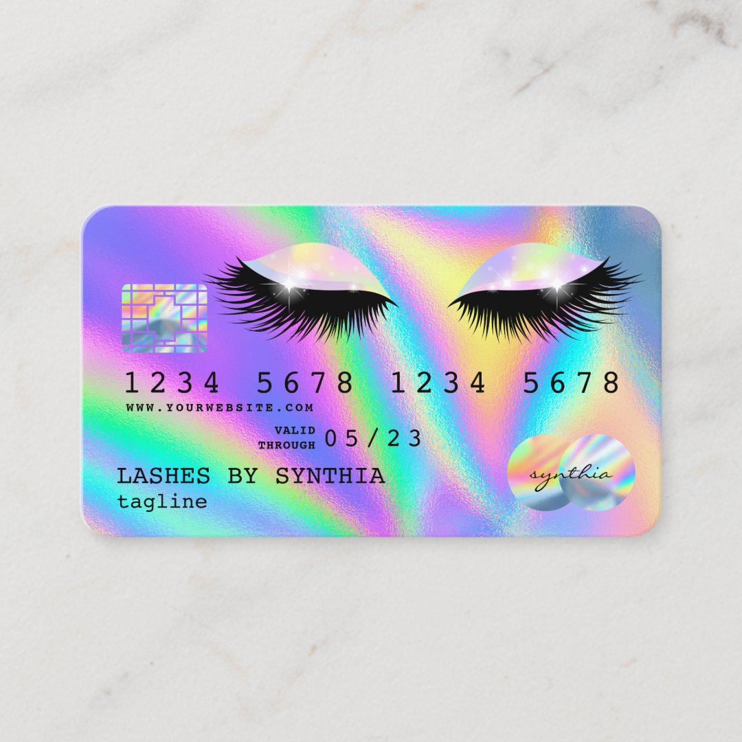 Holograph Modern Eyes Lashes Credit Card Zazzle