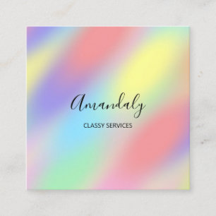 Holograph Ombre Makeup ARTIST Event Planner Square Business Card