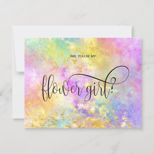 holograph opal will you be my flower girl  invitation