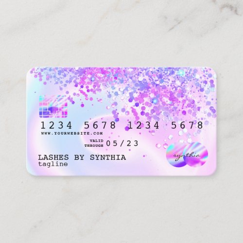 Holograph Pastel unicorn Modern Credit Card Style