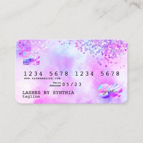 Holograph Pastel unicorn Modern Credit Card Style
