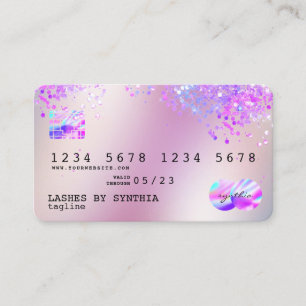 Holograph Pastel unicorn Modern Credit Card Style