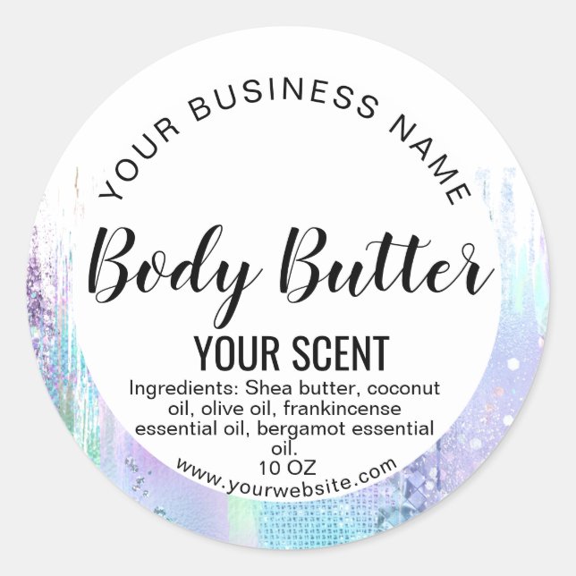 holograph product label body butter add logo (Front)