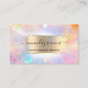 Holograph Shop Logo Makeup Artist QR Code Business Card