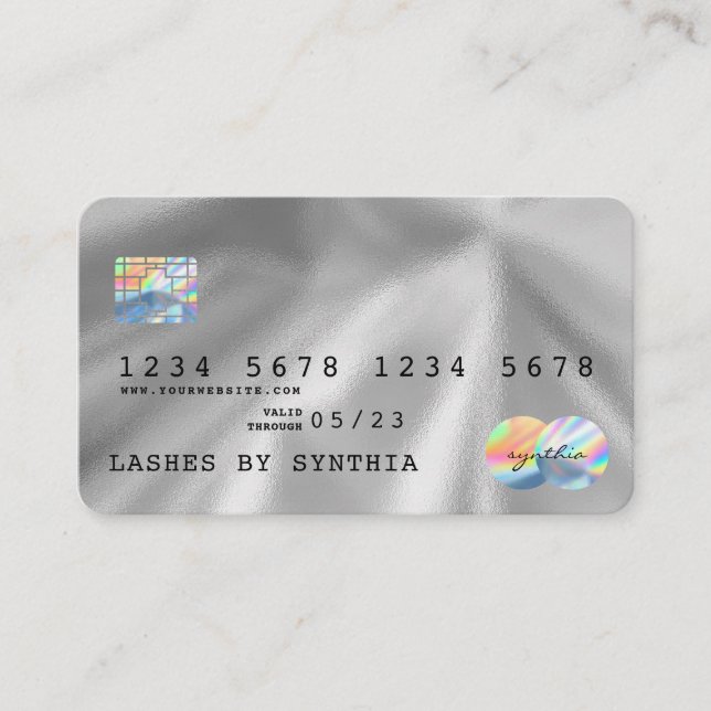 Holograph Silver Foil Modern Credit Card Style (Front)