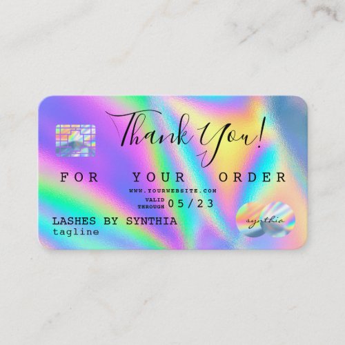 Holograph  Thank You Modern Credit Card Style