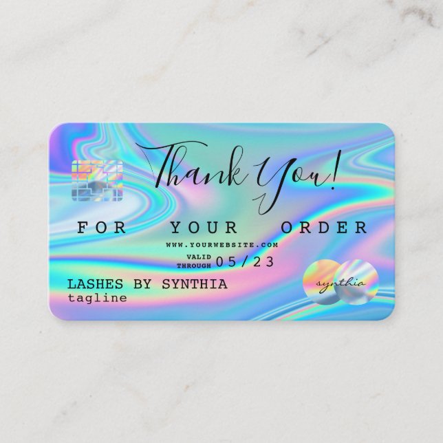 Holograph  Thank You Modern Credit Card Style (Front)