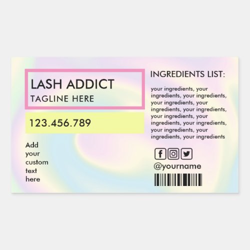 holograph trendy pill bottle lashes package label 